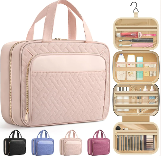Large Travel Cosmetic Bag with Waterproof Hanging Hook