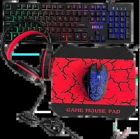 4 in 1 Gaming keyboard, headset with microphone, mouse, and mouse pad