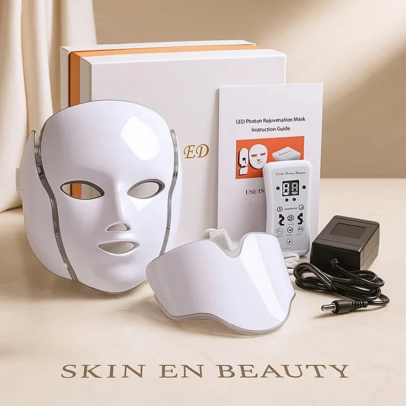 LED Photon Rejuvenation Face & Neck Mask – At-Home Skincare Light Therapy Device